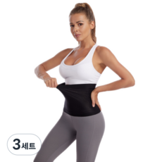 TGL 뱃살 다이어트 허리 복부 발열 땀복 +, 3세트, 블랙