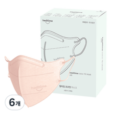 힐타임 코코핏 KF94 컬러 마스크 소형N 새부리형 숨쉬기편한, 25매입, 6개, 블러쉬베이지