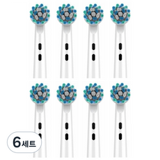 티커스트 오랄비 브라운 크로스액션 호환 전동칫솔모 리필 8개입, 6세트
