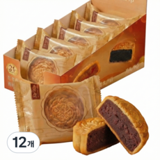 100년 전통 브랜드 디저트 중국 장미 팥 월병 개별포장, 12개, 50g