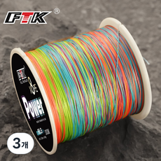 FTK 300M 8합사 PE라인 - 고강도 편조라인 / 갯바위 원줄, 3개, multicolor