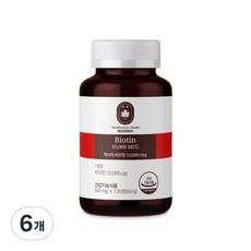 맥시마 비오틴 10000mcg 4개월분 / 식약처인정 건강기능식품 무첨가물, 6개, 120정