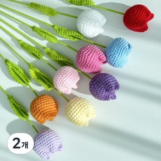 모드잇 조화 튤립 한송이 니트꽃다발, 2개, 레드 튤립