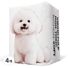 FRIN 호텔급 부드러움 프린 비숑-소프트 화장지 (독일 더마테스트 인증 고평량 3겹), 4개, 12롤, 33m