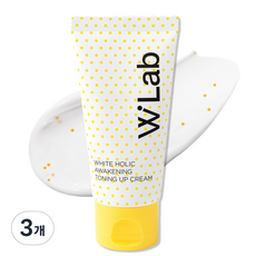더블유랩 화이트 홀릭 어웨이크닝 토닝 업 크림, 백색, 3개
