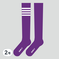 디망 러닝 여성 컬러풀 장목 니삭스 양말, 2개, 에너지퍼플