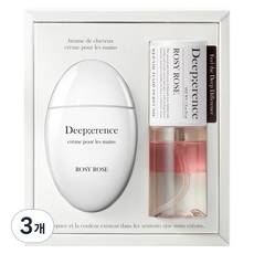 딥퍼랑스 향 좋은 퍼퓸 핸드크림 / 헤어미스트 듀오 세트, 80ml, 3개, 로지 로즈