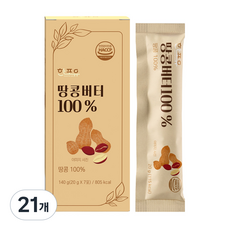 한포유 짜먹는 땅콩버터 100% 스틱, 21개, 20g