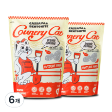 컨트리캣 카사믹스 카사바 벤토나이트 고양이 모래, 5.5kg, 6개, 무향