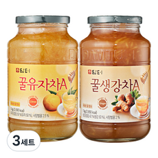 담터 꿀유자차A 1kg + 꿀생강차A 1kg, 3세트, 2개입