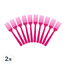 피플스파티 플라스틱 파티 포크, 푸치샤, 2개, 30개입