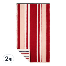 [키리키리리빙] 무형광 스트라이프 양면 수피마 수건 6종, 2개, 애플시나몬