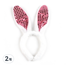 피플스파티 스팡클토끼머리띠 3개입, 2개, 핑크