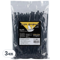오징어 케이블타이 블랙 370mm 300개, 3세트