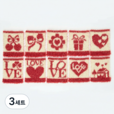 쏠룹 국산 니트 주방 수세미, 3세트, 10개, 레드(하트)
