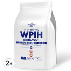 원데이뉴트리션 WPIH 웨이프로틴 단백질 포대유청, 1.3kg, 2개