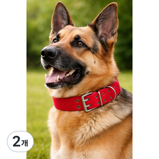 진진체인 강아지 목줄 대형견 목줄 초강력 두꺼운 나일론 고강도 개목줄 중대형견용, 2개, 레드