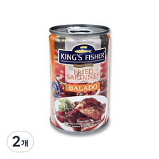 Yes!Global King's Fisher Sardines in Balado 킹스피셔 사딘 발라도 (155g Halal 할랄), 155g, 2개