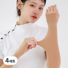 [제이비골프] 자외선 차단 골프 팔토시 스킨핏 양손등커버형 파우치증정, 4세트, 파우치핑크