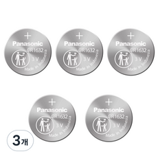 파나소닉 리튬 코인건전지 CR1632, 5개입, 3개