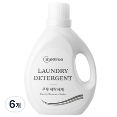 무루 세탁세제 액상 일반 드럼 세제, 6개, 2L