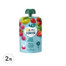 FRUTO NYANYA APLLE STRAWBERRY 프루토냐냐 사과딸기퓌레 90g, 2개, 사과딸기맛