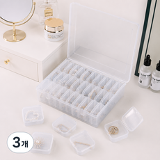 다용도 30칸 플라스틱 수납 정리함 악세사리 비즈 보관함 30P 1세트 1개 투명, 3개