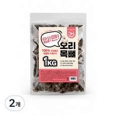 입큰 강아지수제간식 국내산 수제간식, 2개, 1kg, 오리목뼈 2개, 1kg, 오리목뼈