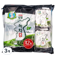 지도표 성경 녹차 도시락김 (4g*12입), 3개, 48g
