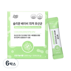 슬리문 베이비 15억 유산균, 6박스, 30g