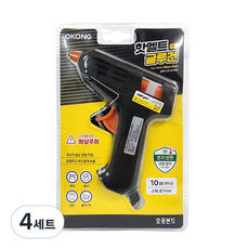 오공 핫멜트 글루건 7mm 미니 10W + 글루스틱 2P 세트, 4세트