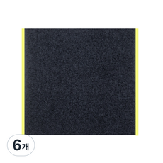 국산 강력접착 네모난 사각벨크로테이프 스티커, 검정색 보들이, 11cm x 11cm, 1개입, 6개