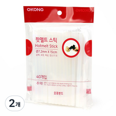 오공 핫멜트스틱 글루건심 소형 7mm 40ea, 2개