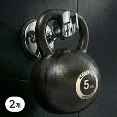 세틸라 무타공 진공 흡착 각도조절 샤워기 거치대, 실버, 2개