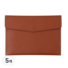 A4 비즈니스 가죽 서류가방 파일 파우치 클러치백, 5개, 브라운