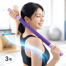 시크리치 근육이완 릴렉스 마사지 스틱, 퍼플, 3개