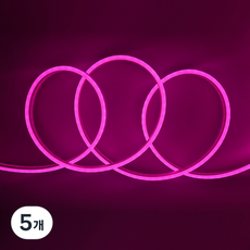원그리드 USB 네온플렉스 LED 스트립 5m 잘라쓰는 줄조명 네온사인, 5개, 핑크