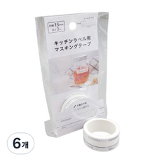 뜯어쓰는 소비기한 표시 소분 라벨 테이프 15mm 3미터, 6개
