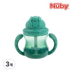 누비 무당벌레 빨대컵 240ml, 뉴트럴그린, 3개