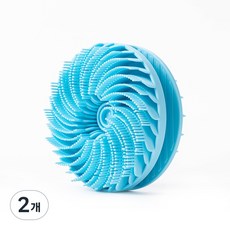 키히코 실리콘 샤워 브러쉬 바디 헤어 올인원 마사지, 블루, 2개, 1개입