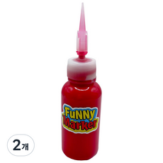 퍼니 패브릭 마카펜 검정 티셔츠용 패브릭 전용 DIY 마커, 2개, Red 50ml