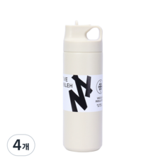 블룸트레일 플립스트로 핸들 텀블러, 4개, 550ml, 크림화이트