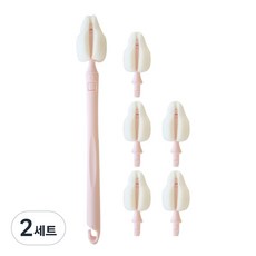 피코앤루비 리필형 젖꼭지솔 텀블러 물병 세척솔, 로지핑크 / 젖꼭지솔 (본품1p+리필5p), 2세트