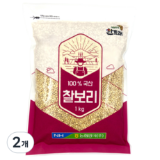 농협 [25년산 햇곡] 농협양곡 한토래 국산 찰보리쌀, 2개, 1kg