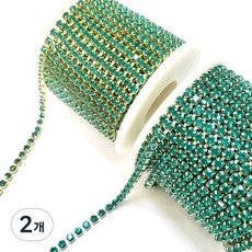 칼라줄란4mm 1마(90cm), 2개, 그린 백금도금