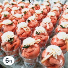 감사듬뿍 카네이션 핸드타올 무료라벨, 6개, 레드