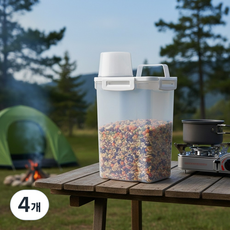 피카스페이스 4엽날개 밀폐 시리얼통 잡곡통, 4개