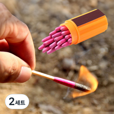 안전닷컴 방수성냥 캠핑 방풍 재난 비상 성냥 생존 배낭 가방, 2세트, 주황