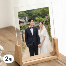 아르벤 깨짐 제로 고투명 광택 감성 아크릴 액자, 2개, 내추럴우드