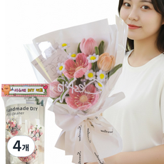 아느캐 모루 꽃다발 만들기 키트 입학식 졸업식 DIY 재료, 대왕벚꽃, 4개